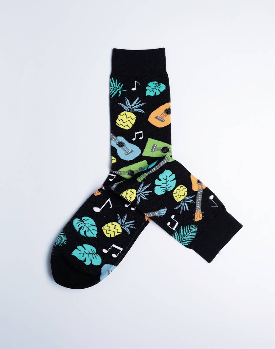 TROPICAL UKULELE Men's Crew Socks
