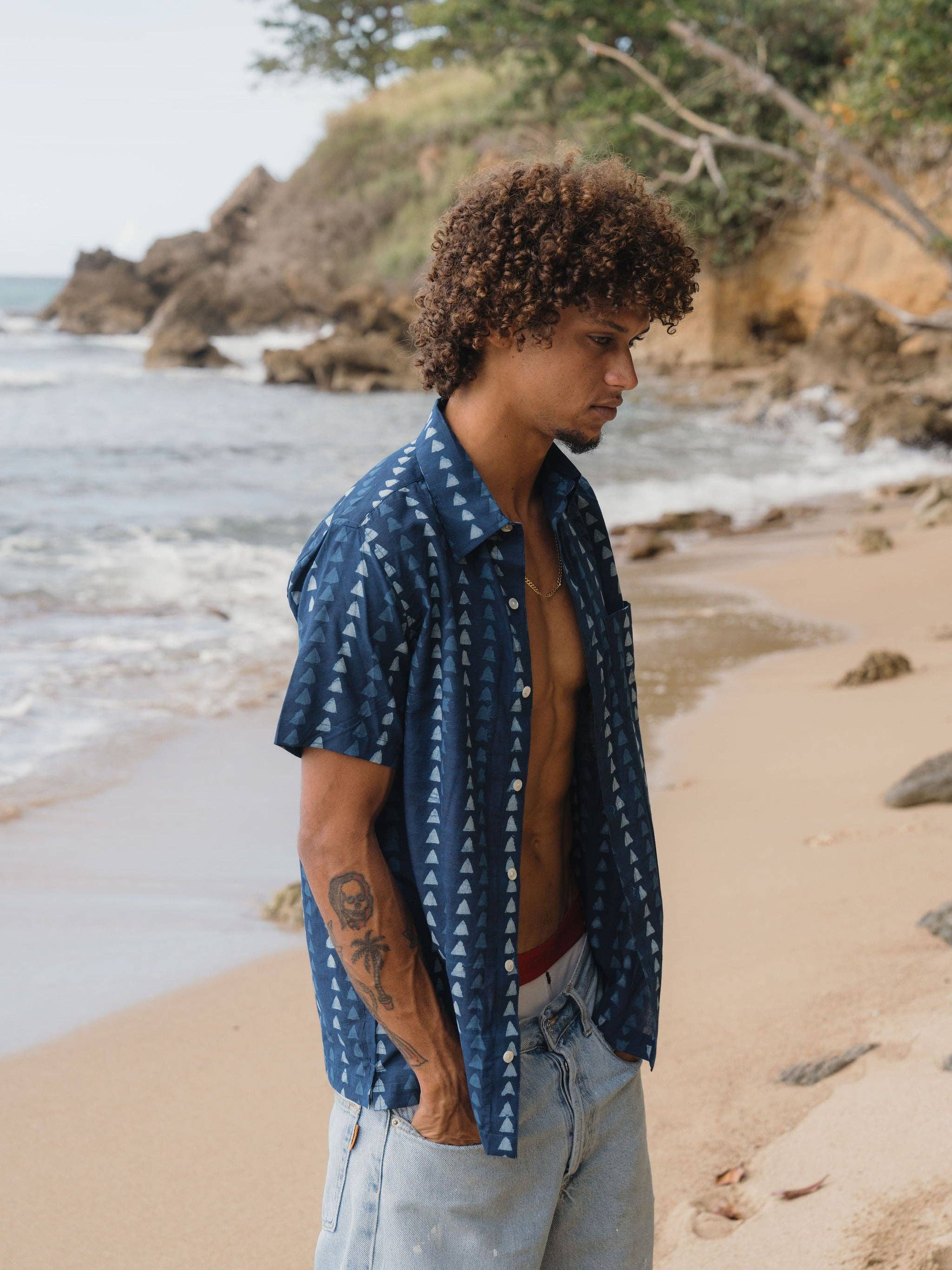 SHADOW Short Sleeve Button Down Shirt