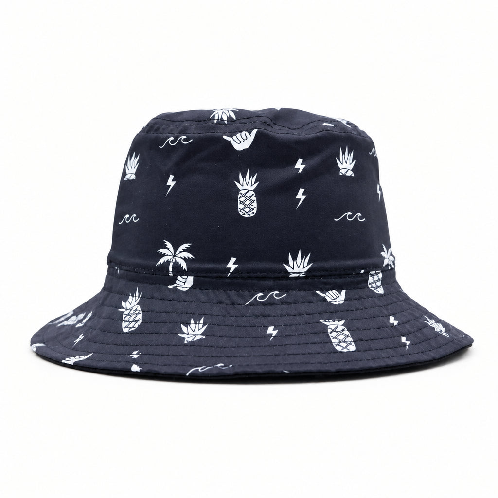 KEANU Black/White Summer Print Beach Bucket Hat | One Size