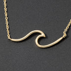 NALU Wave Pendant Gold Necklace