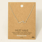 NALU Wave Pendant Plated Necklace