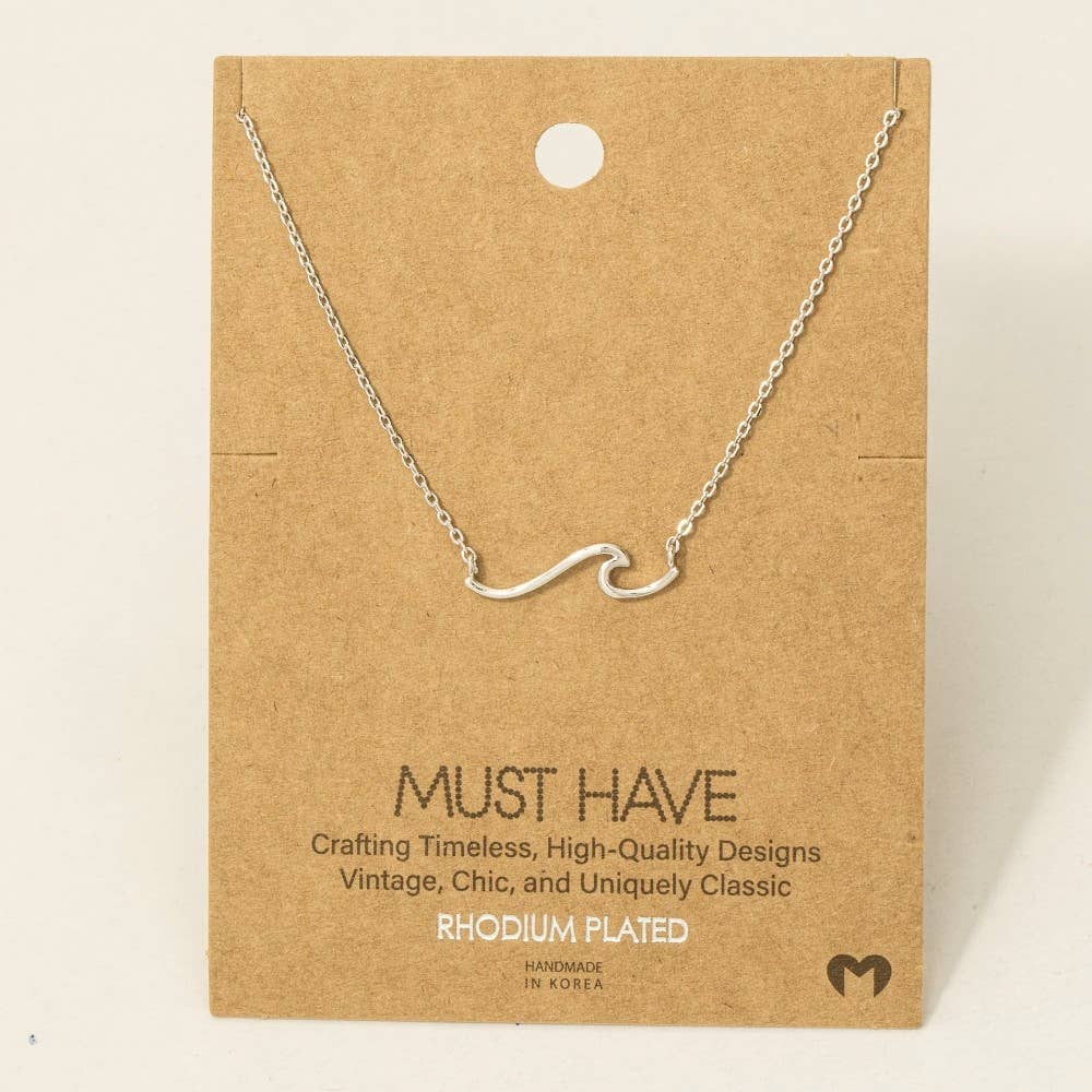 NALU Wave Pendant Plated Necklace