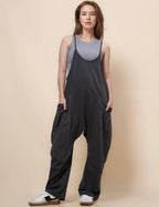 LANI Washed Black Sleeveless Jumpsuit