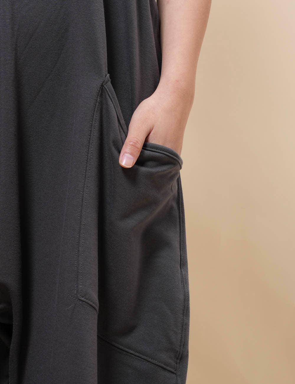 LANI Washed Black Sleeveless Jumpsuit
