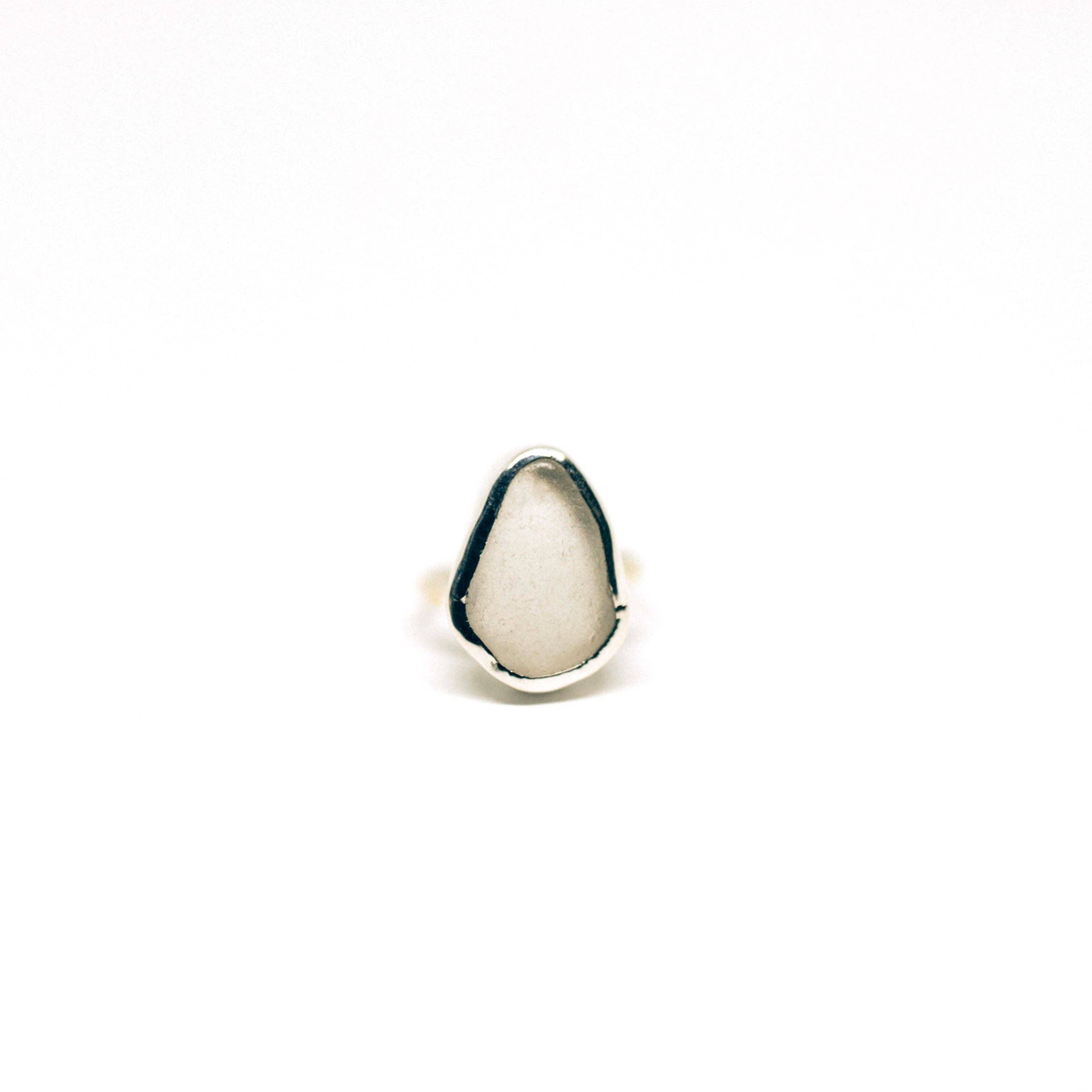 SEA WHITE Handmade Sea Glass Ring