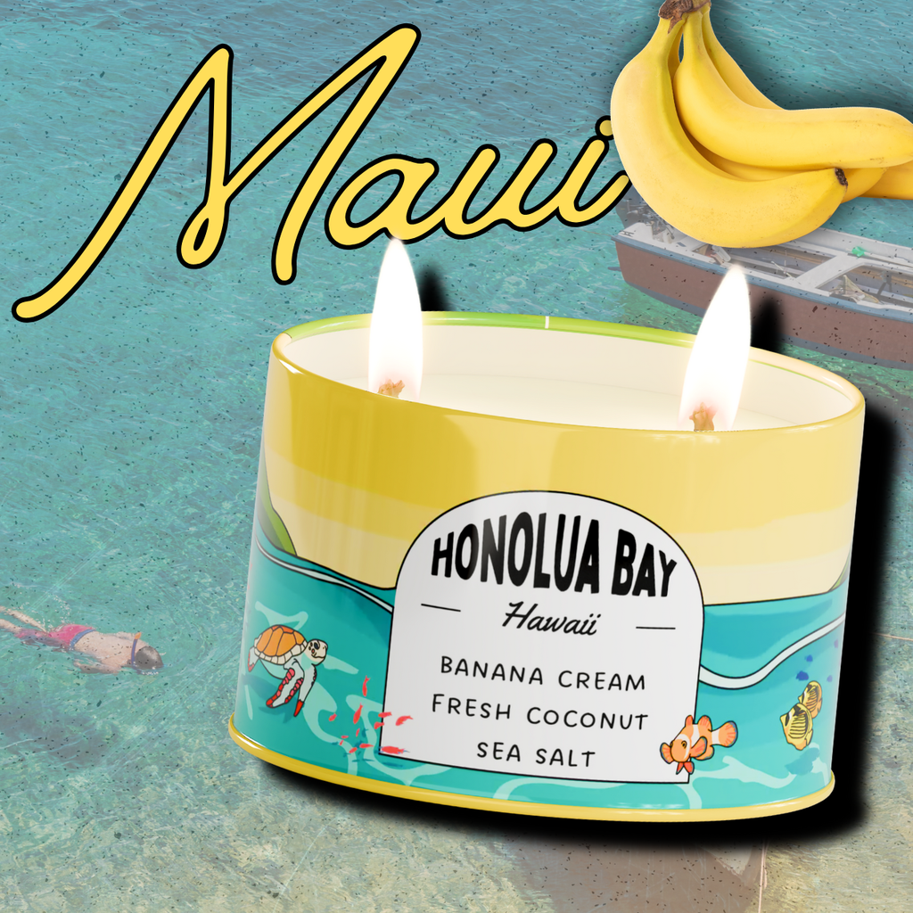 HONOLUA BAY Scented Destination Candle | Banana, Coconut & Sea Salt