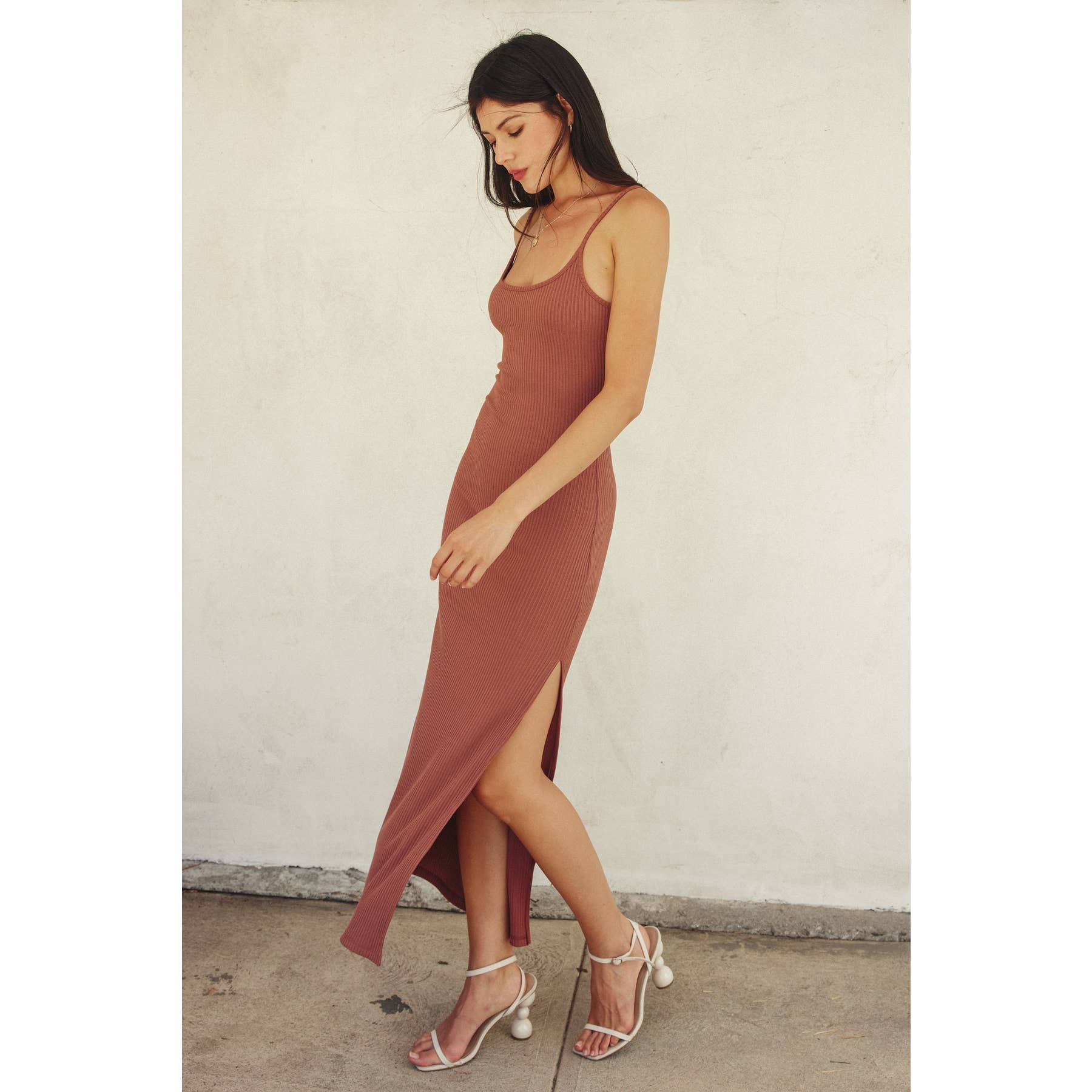 KEEP IT SIMPLE Antique Rose Midi Dress