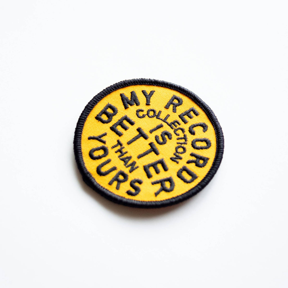 RECORD COLLECTION Decorative Iron On Embroidered Patch | Union Made