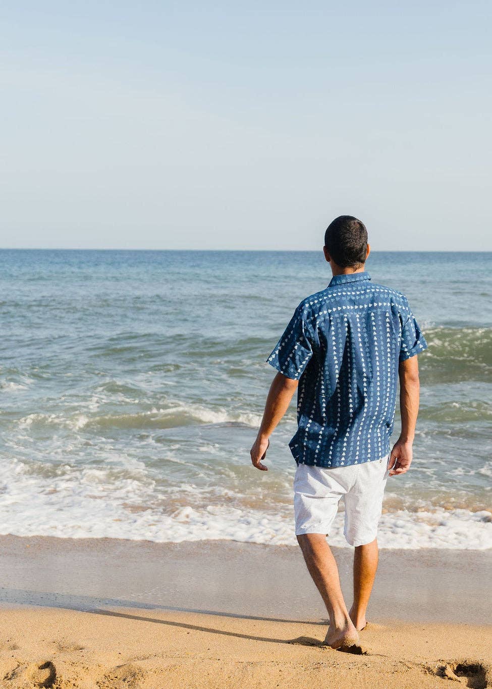 BLUE SHADOW Short Sleeve Button Down Aloha Shirt | Organic Cotton