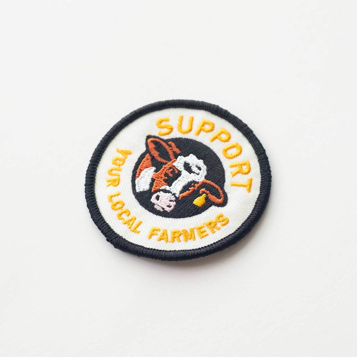 SUPPORT YOUR LOCAL FARMERS Decorative Iron On Embroidered Patch | Union Made