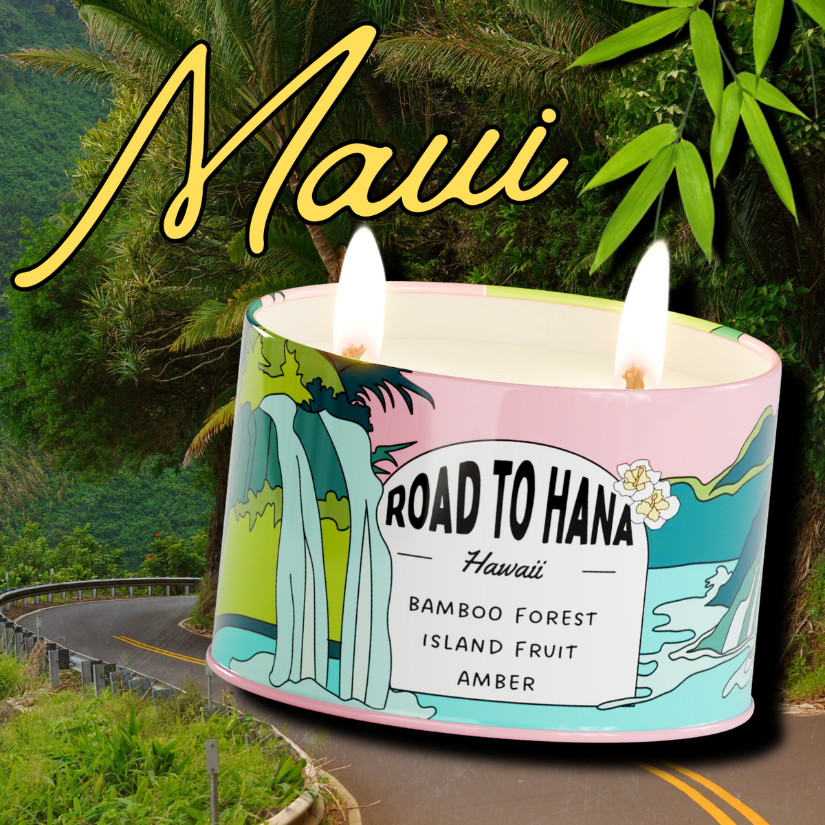 ROAD TO HANA Scented Destination Candle | Bamboo, Fruit & Amber