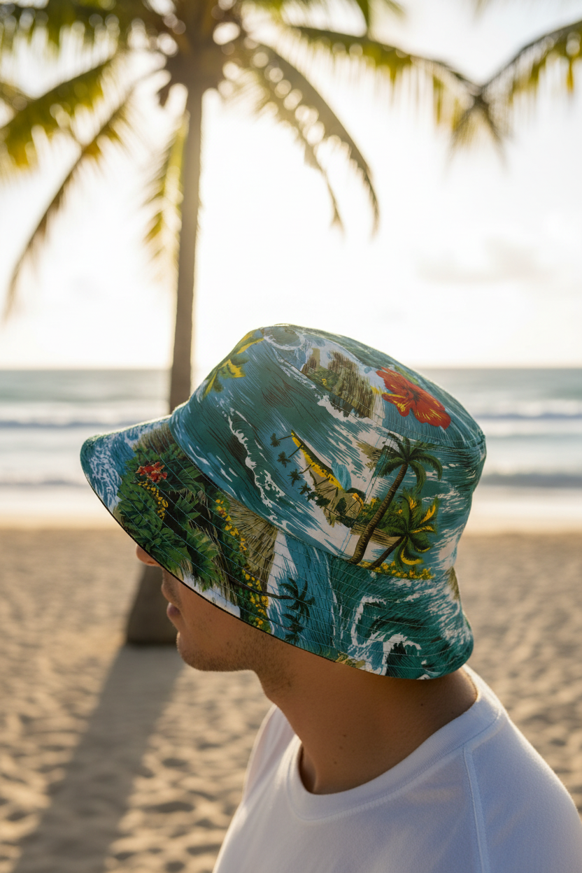 Fantasy Floral ANXD Bucket Hat Model