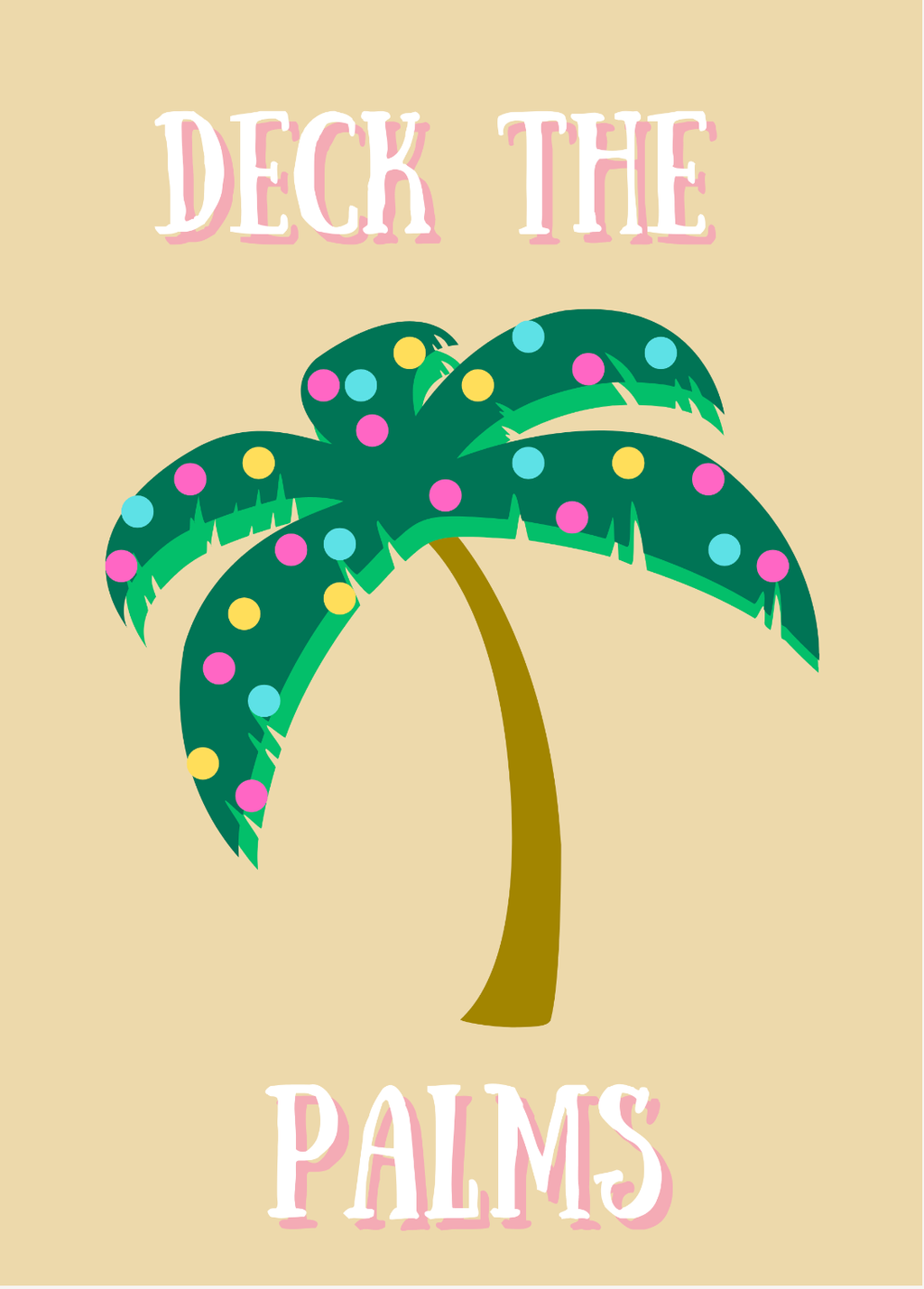 DECK THE PALMS Postcard Puzzle