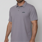 Front-facing male model wearing EAGLE polo