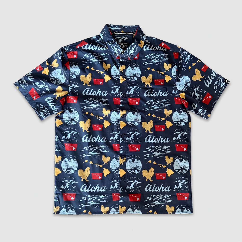 IAO VALLEY shirt in a polished flat lay on a light gray background
