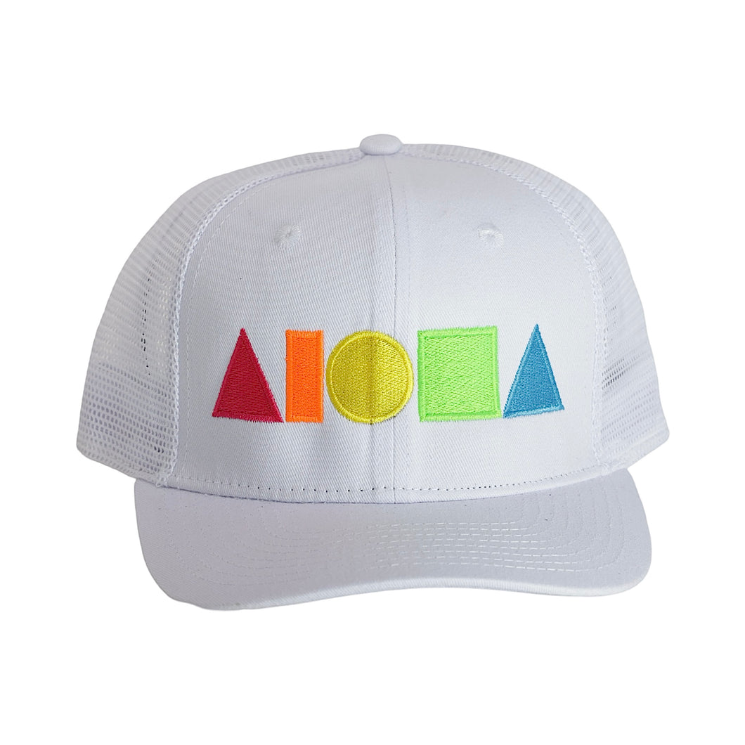 RAINBOW WHITE Curved Bill Adult Snapback