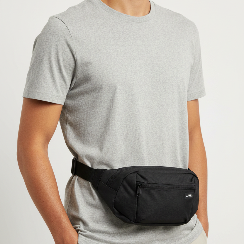 INDO Black Hip Pack - Fanny Pack Style