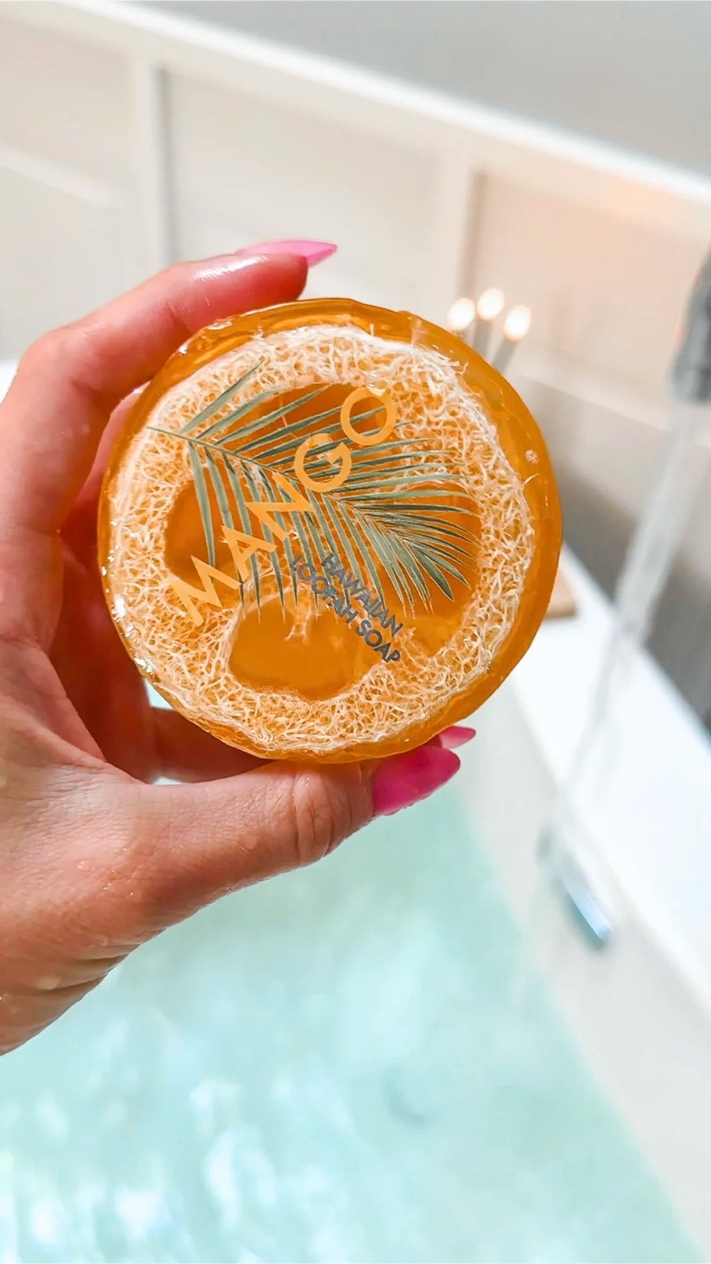 MANGO Exfoliating Loofah Soap | Sea Salt & Kukui Oil