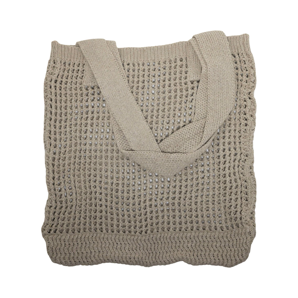 Crochet Knit Beach Bag - Khaki