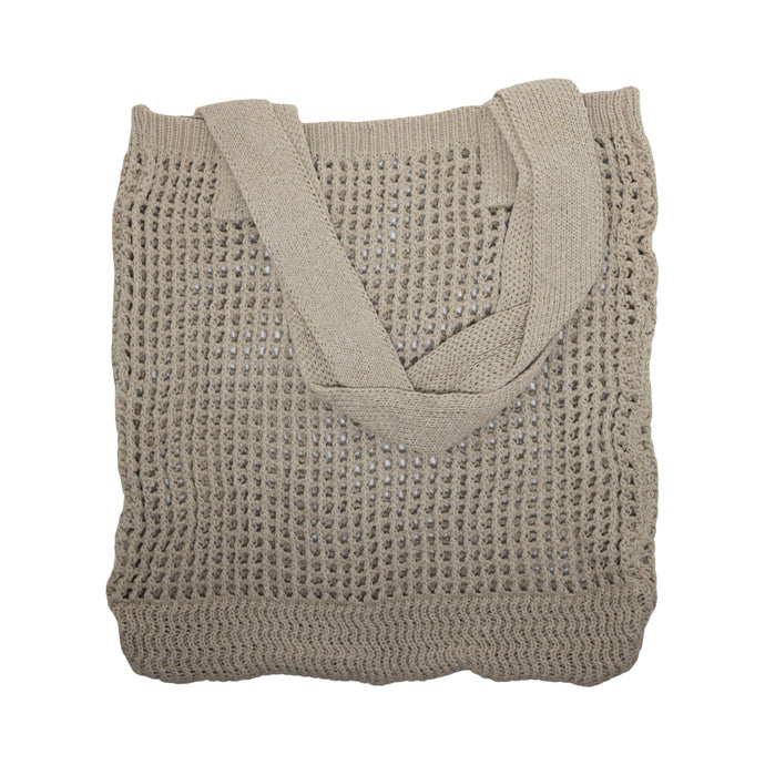Crochet Knit Beach Bag - Khaki