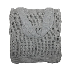 Crochet Knit Beach Bag - Grey