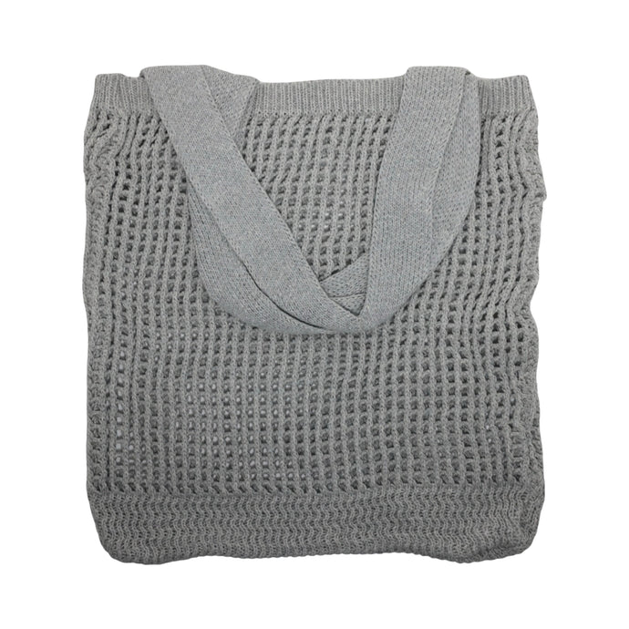 Crochet Knit Beach Bag - Grey