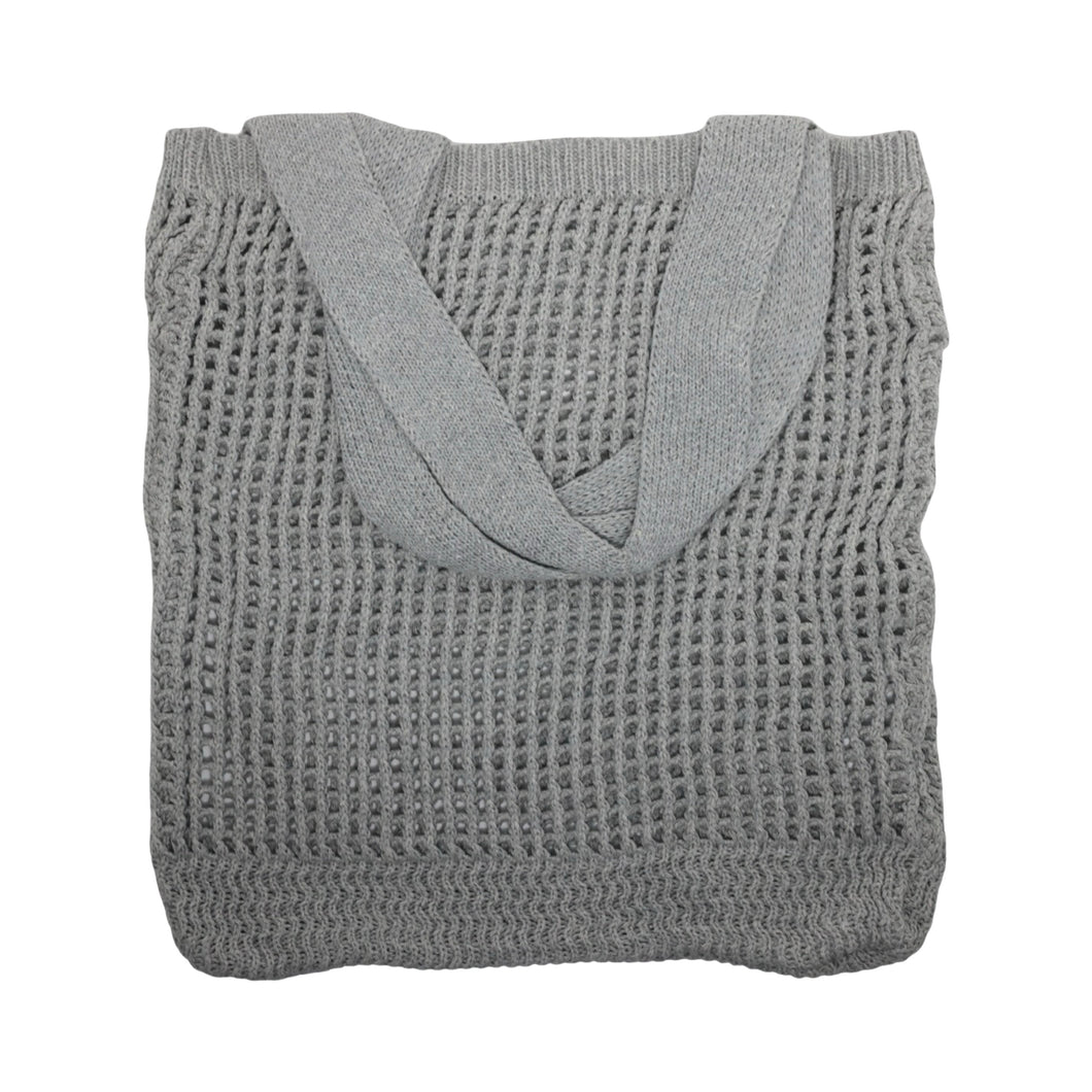 Crochet Knit Beach Bag - Grey