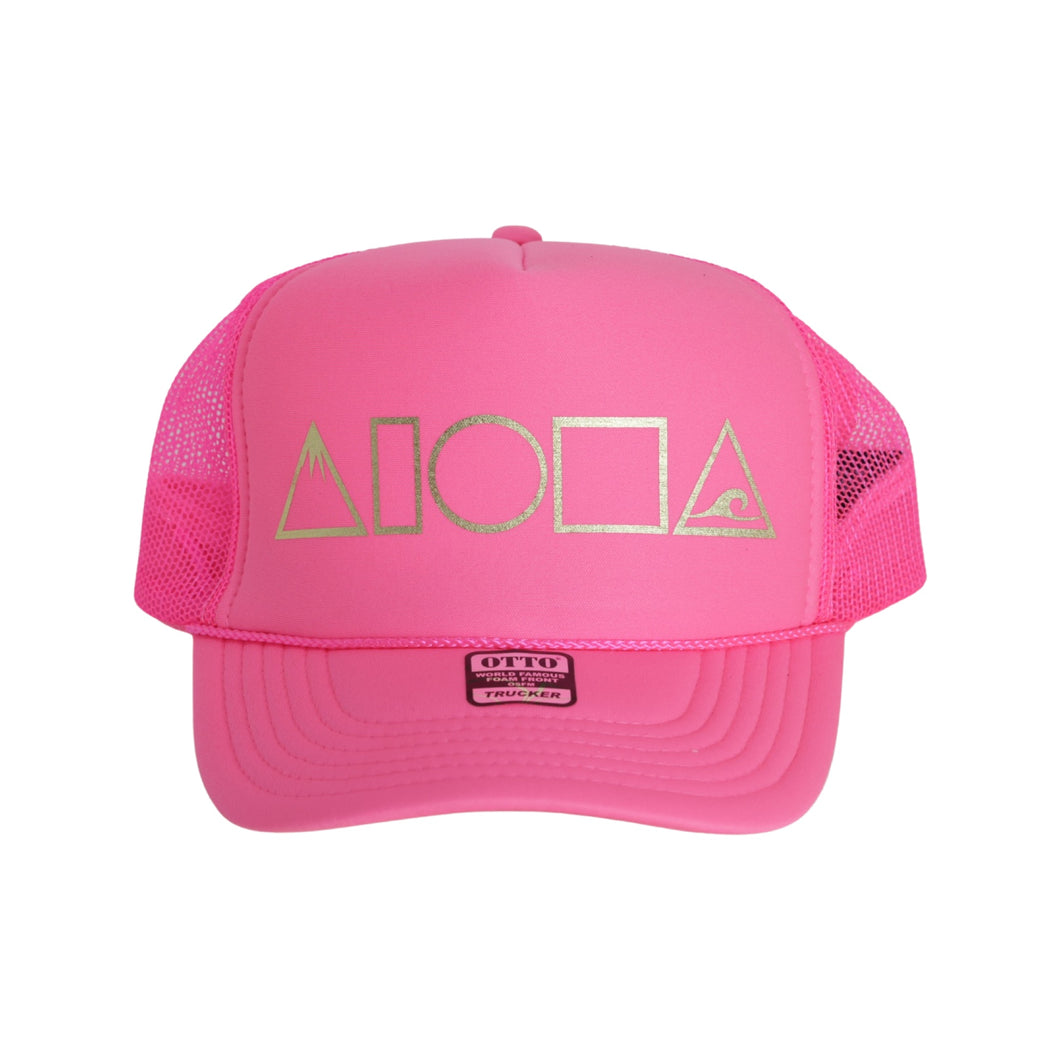 MAUKA TO MAKAI Neon Pink Adult Trucker