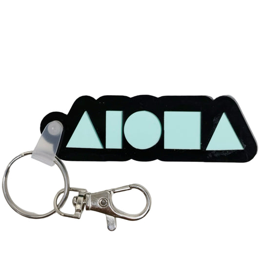 Aloha Shapes Light Teal Keychain