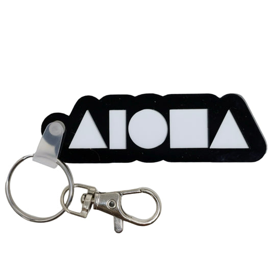 Aloha Shapes White Keychain