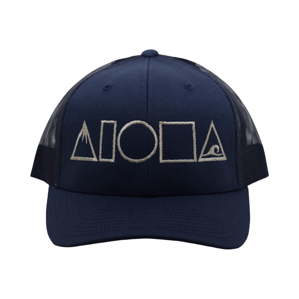 MAUKA TO MAKAI Navy Curved Bill Adult Snapback