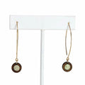 KOA Wood Abalone Shell Earrings - Gold