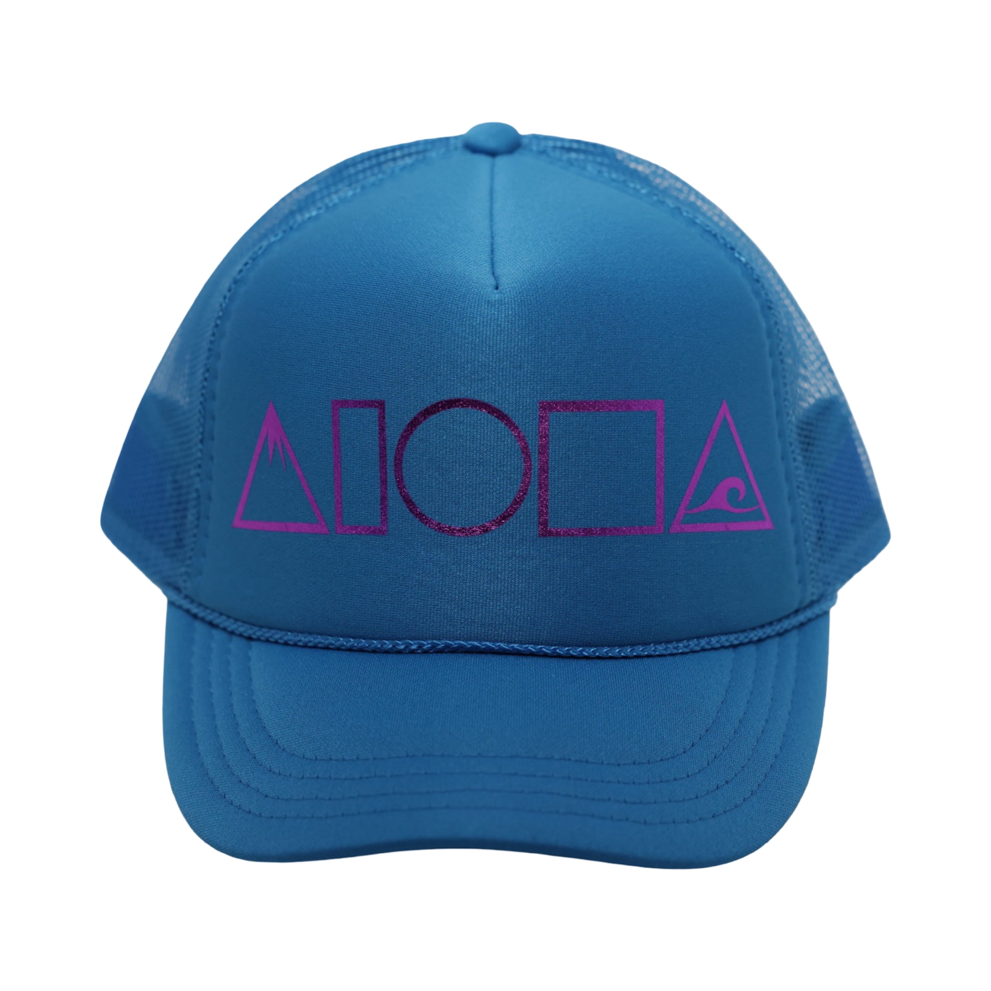 MAUKA TO MAKAI Ocean Blue/Pink Youth Trucker