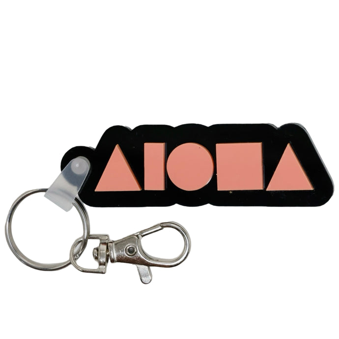Aloha Shapes Coral Keychain