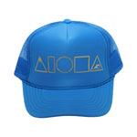 MAUKA TO MAKAI Sky Blue/Gold Adult Trucker
