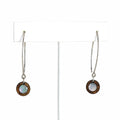 KOA Wood Abalone Shell Earrings - Sterling Silver