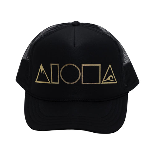 BLACK/GOLD Mauka to Makai Youth Trucker