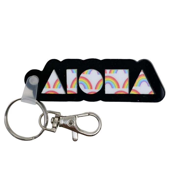 Aloha Shapes Rainbows Keychain