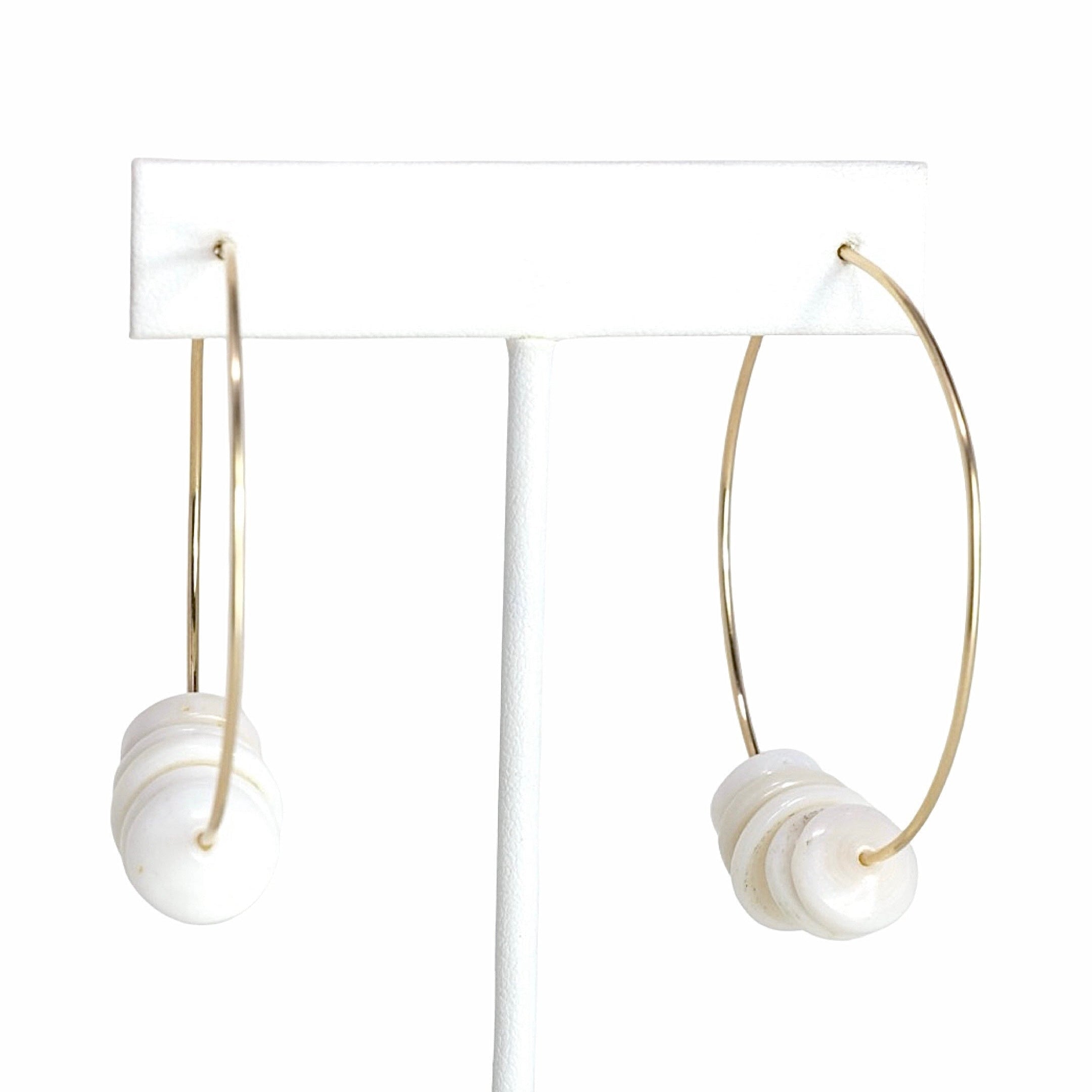 Puka Shell Hoop Earrings