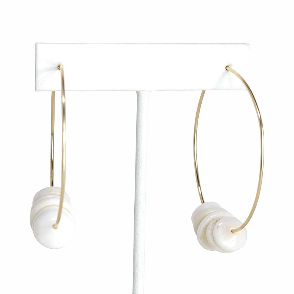Puka Shell Hoop Earrings