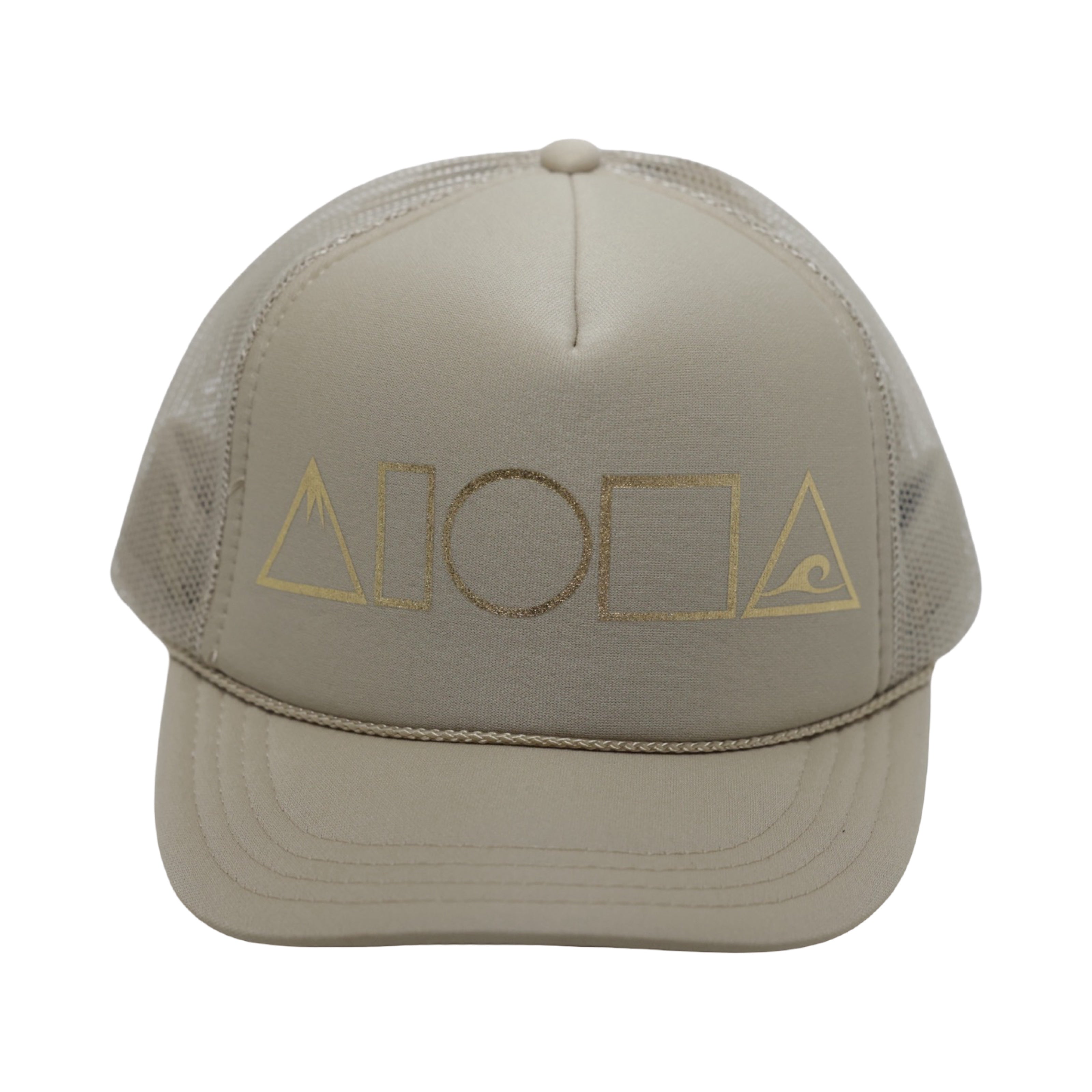 MAUKA TO MAKAI Tan/Gold Youth Trucker