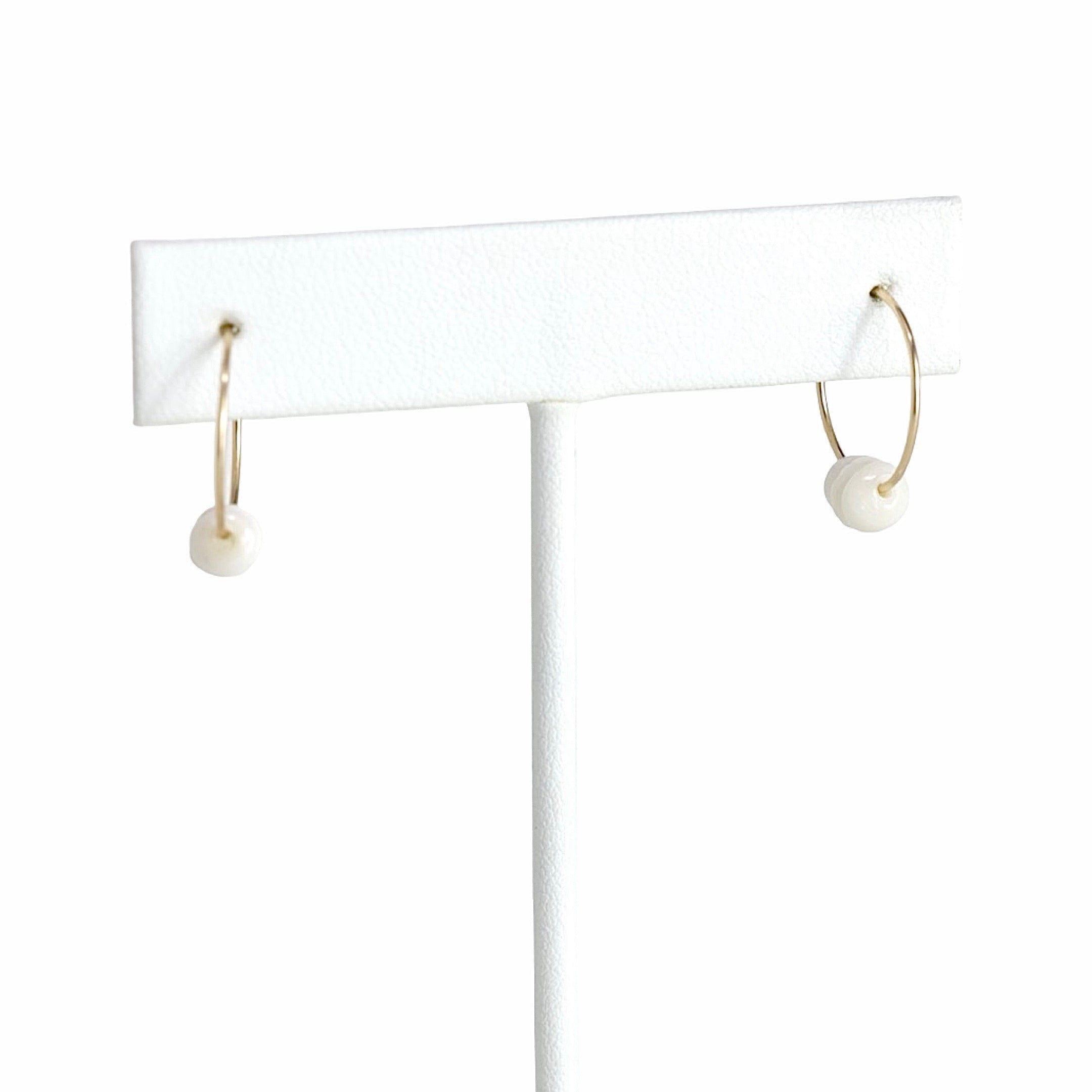 Mini Puka Shell Hoop Earrings