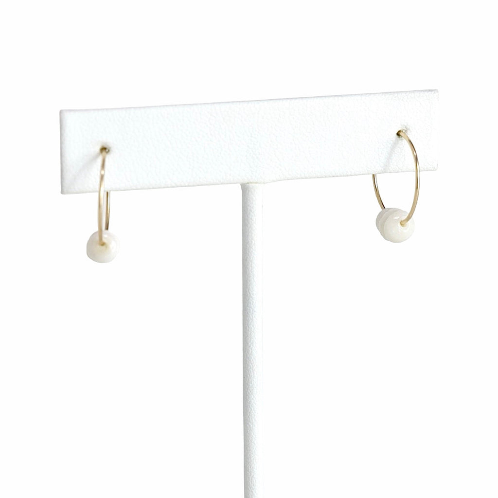 Mini Puka Shell Hoop Earrings