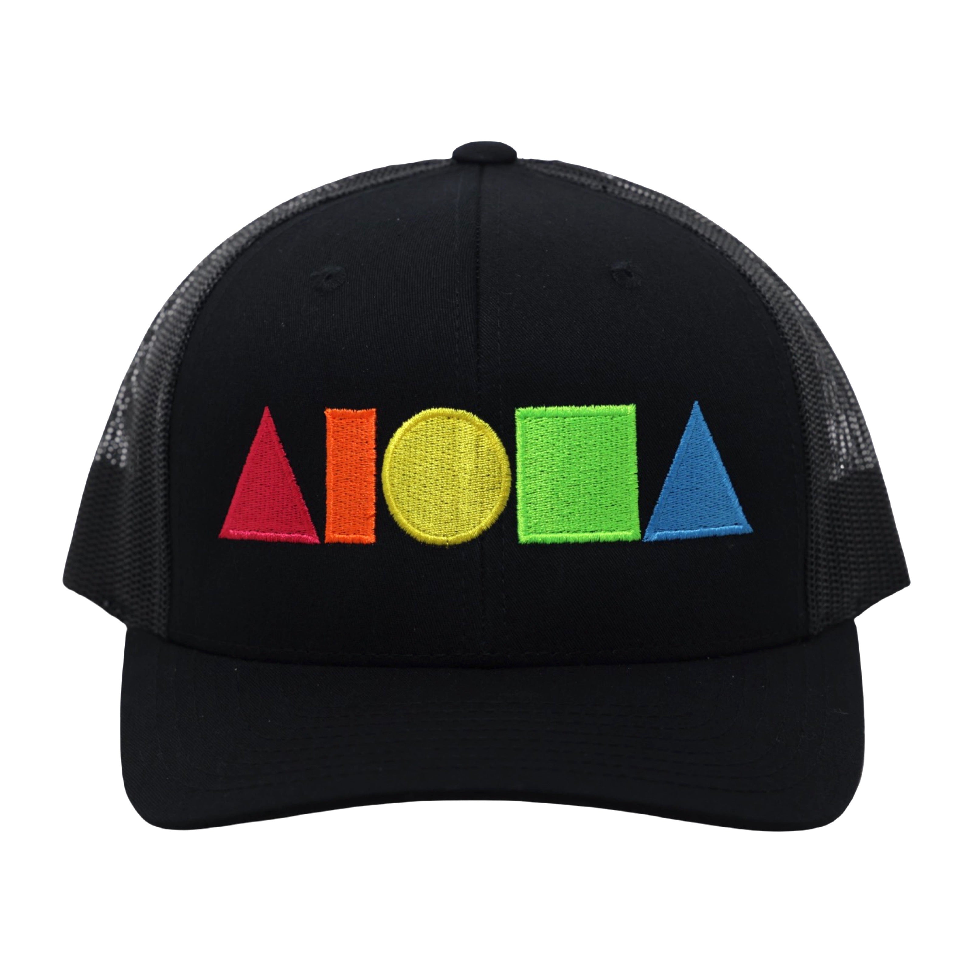 RAINBOW BLACK Adult Curved Bill Snapback