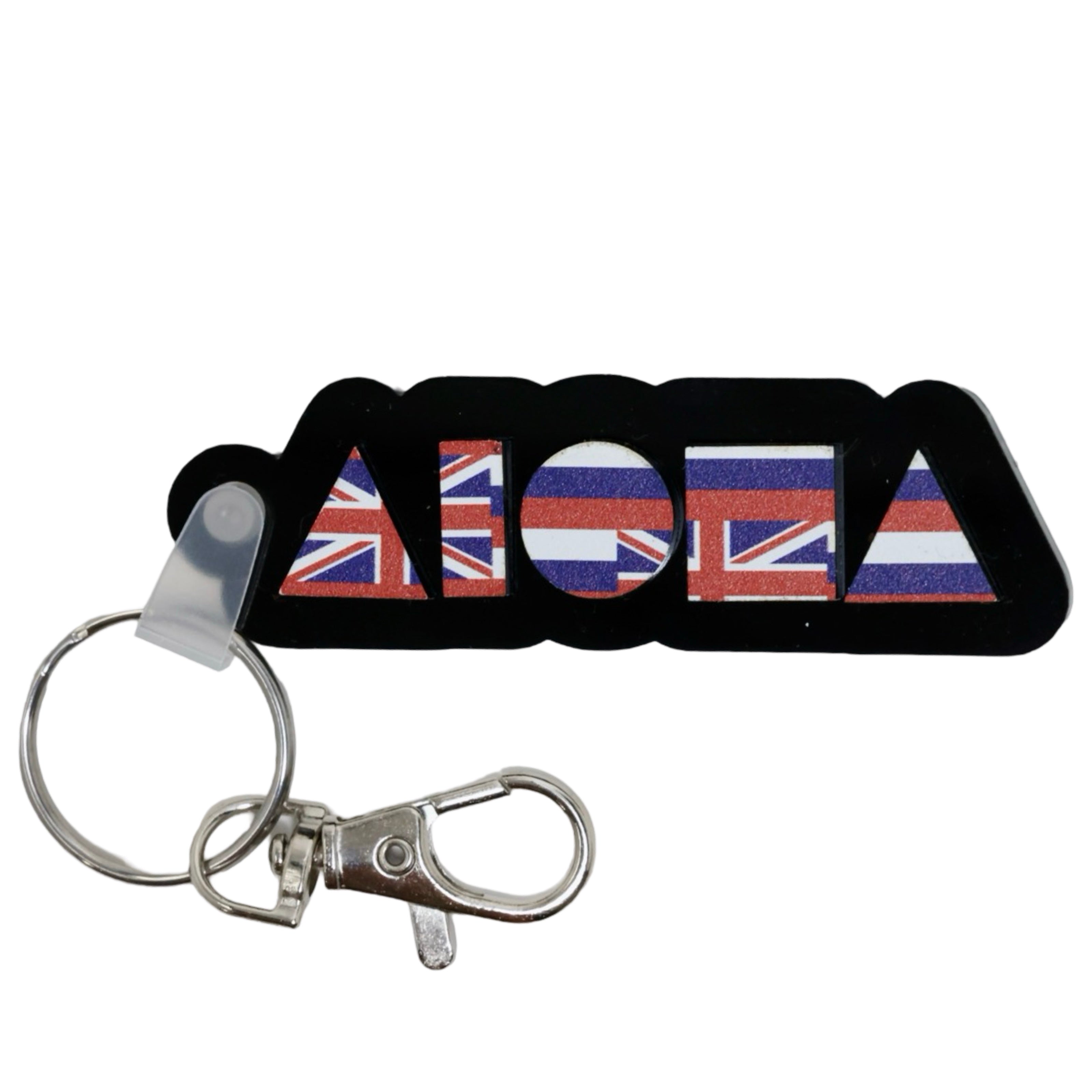Aloha Shapes Hawaiian Flag Keychain