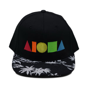 RAINBOW Black and White Palms Adult Snapback