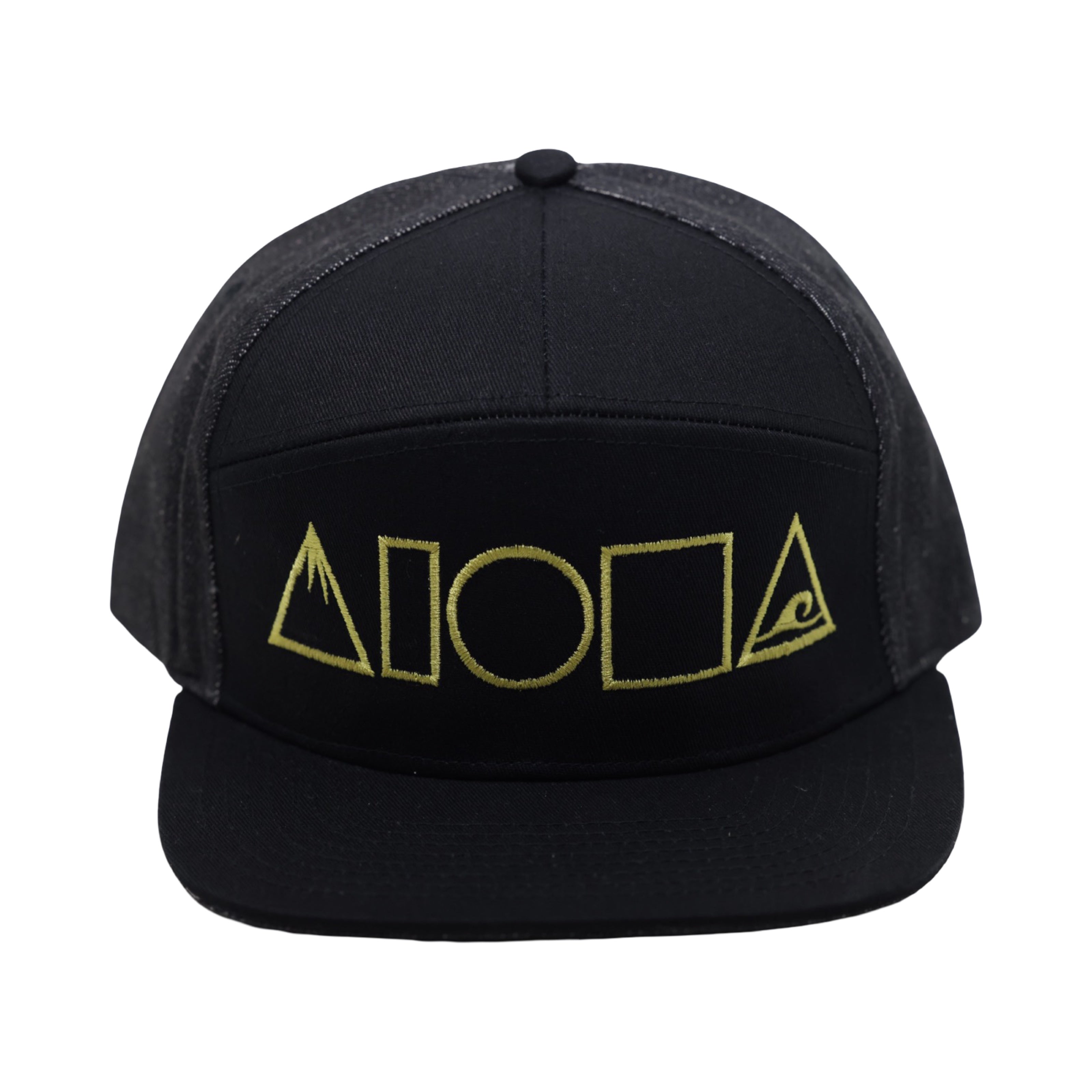 MAUKA TO MAKAI Black 7 Panel Adult Snapback