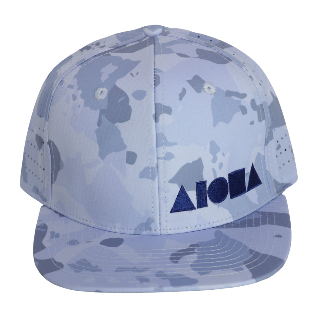 Blues Hawaii Island Chain Camo Water Resistant Adult Snapback
