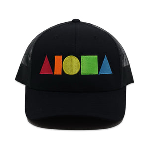 RAINBOW BLACK Adult Curved Bill Snapback