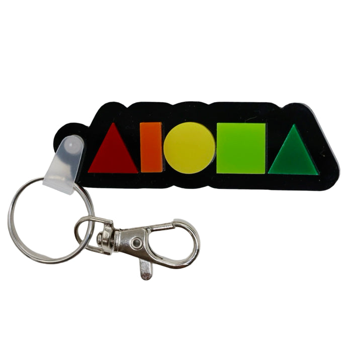 Aloha Shapes Rainbow 5 Color Keychain